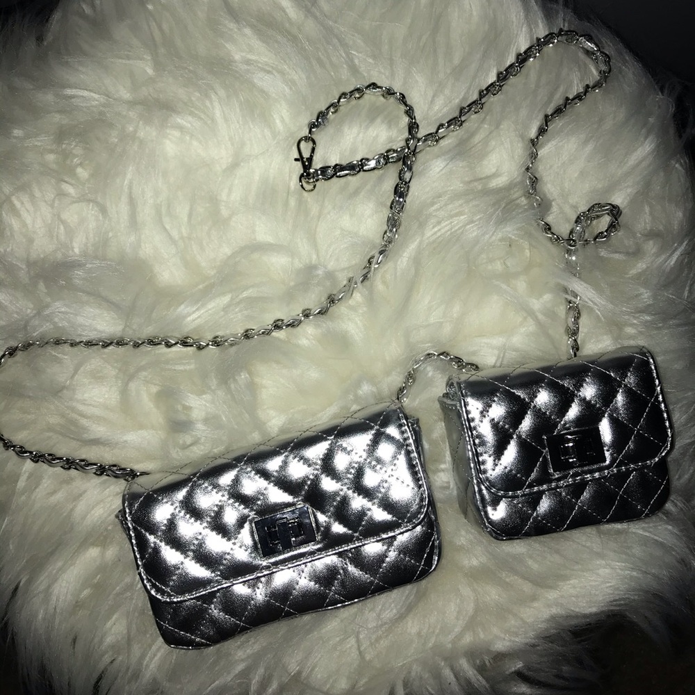 Silver Trendy Mini Fanny Pack 💗